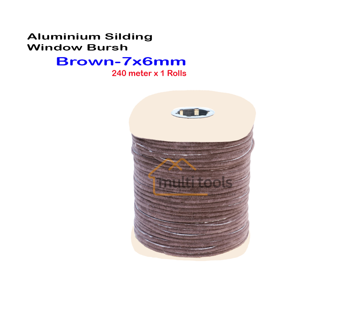 240M Aluminium Silding Window Bursh Brown 7X6Mm